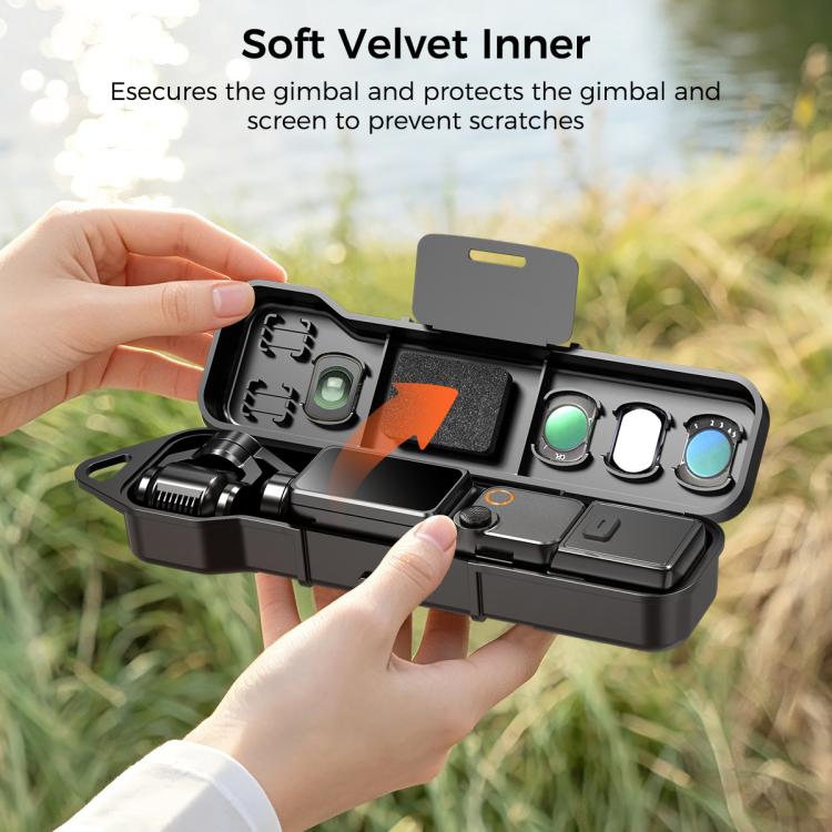Compatible Desiontal Hard Shell Storage Box with Filter Slot & SD Card Slot, For DJI Osmo Pocket 4 / 3