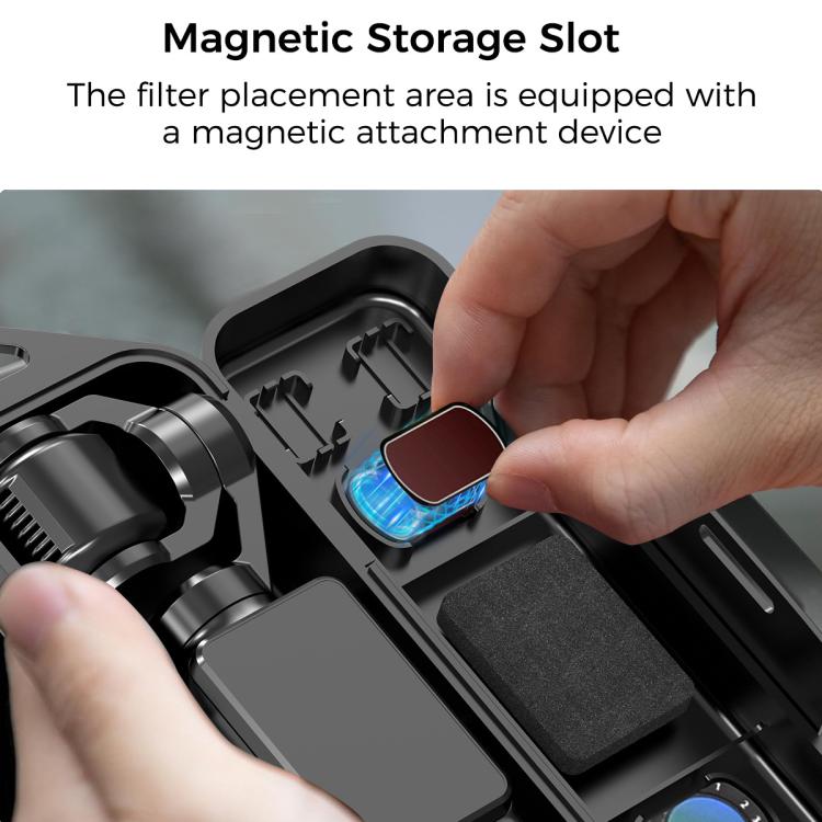 Compatible Desiontal Hard Shell Storage Box with Filter Slot & SD Card Slot, For DJI Osmo Pocket 4 / 3