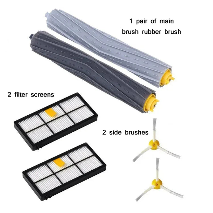 Main Brush, HEPA Filter & Triangle Side Brush Kit for iRobot Roomba 800 & 960 Series – 6-Piece Set product image