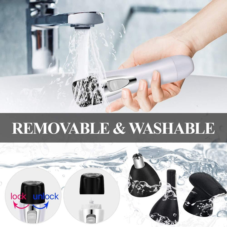 BZ-3563B 4 In 1 USB Shaver Nose Hair Trimmer - Washable, wet and dry