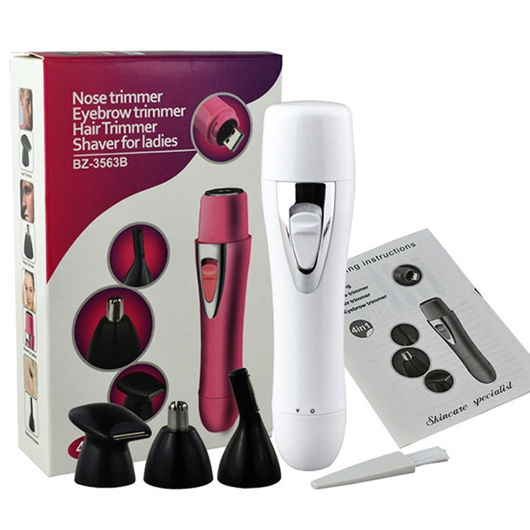 BZ-3563B 4 In 1 USB Shaver Nose Hair Trimmer - Washable, wet and dry