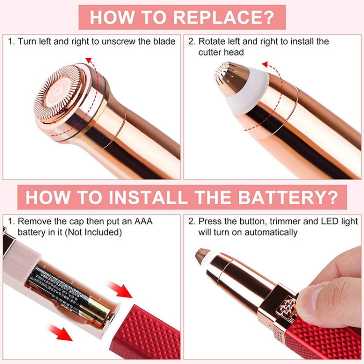 2 In 1 Eyebrow Trimmer Electric Shaver - The cutter head can be removed