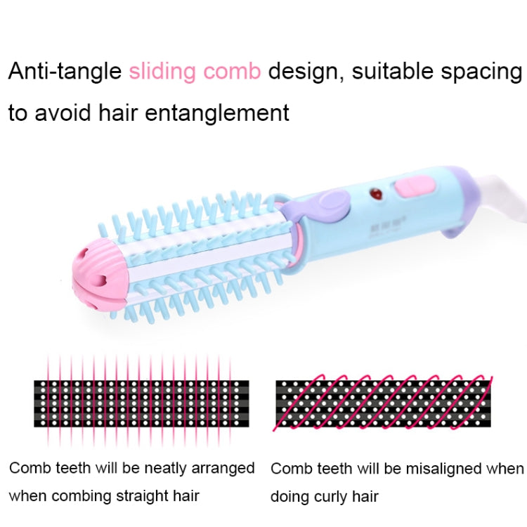 20W 2 in 1 Ceramic Glaze Mini Curler Comb - Voltage: 110-220V