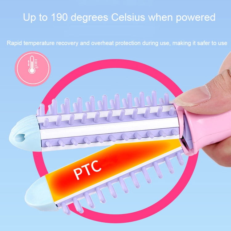 20W 2 in 1 Ceramic Glaze Mini Curler Comb - Voltage: 110-220V