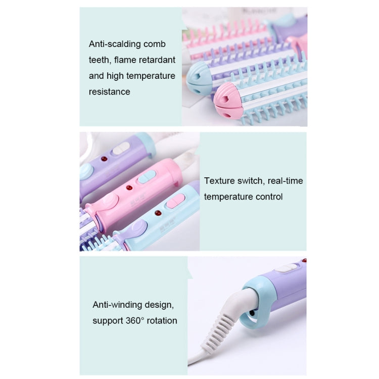 20W 2 in 1 Ceramic Glaze Mini Curler Comb - Voltage: 110-220V