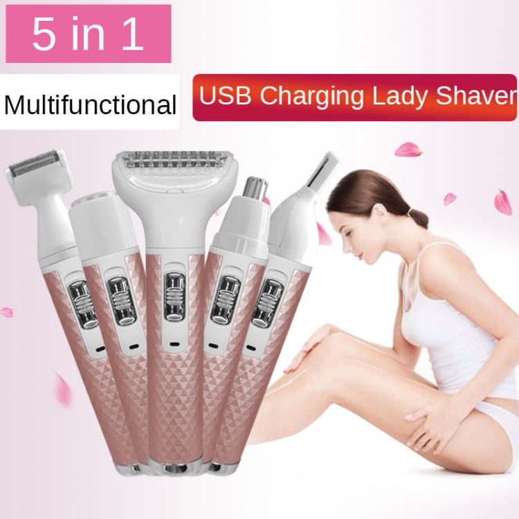 5 In 1 Electric Shaver Lady Household Bikini Axillary Hair Private Parts Hair Scraper - Simple operation, low noise...