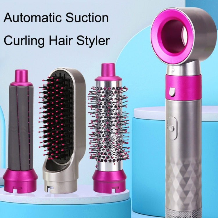 5 In 1 Hot Air Comb Automatic Curling Iron Curling & Straightening Hair Styling Comb Hair Dryer - Anti-scald rubber...