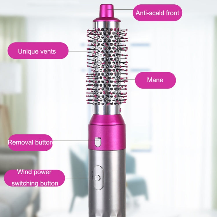 5 In 1 Hot Air Comb Automatic Curling Iron Curling & Straightening Hair Styling Comb Hair Dryer - Anti-scald rubber...