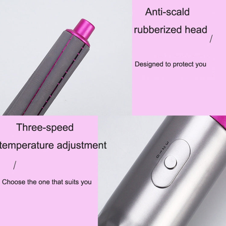 5 In 1 Hot Air Comb Automatic Curling Iron Curling & Straightening Hair Styling Comb Hair Dryer - Anti-scald rubber...