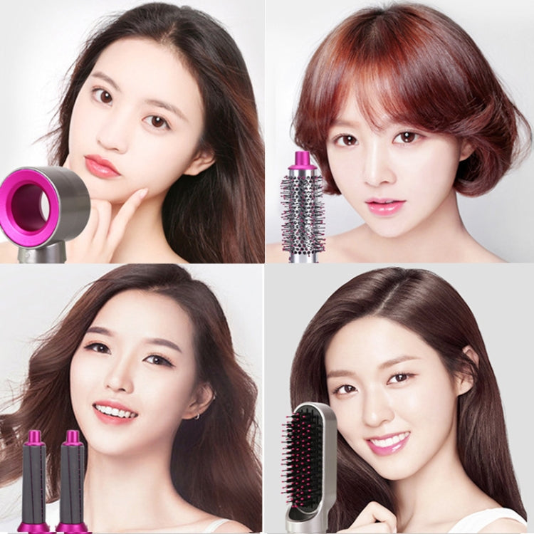 5 In 1 Hot Air Comb Automatic Curling Iron Curling & Straightening Hair Styling Comb Hair Dryer - Anti-scald rubber...