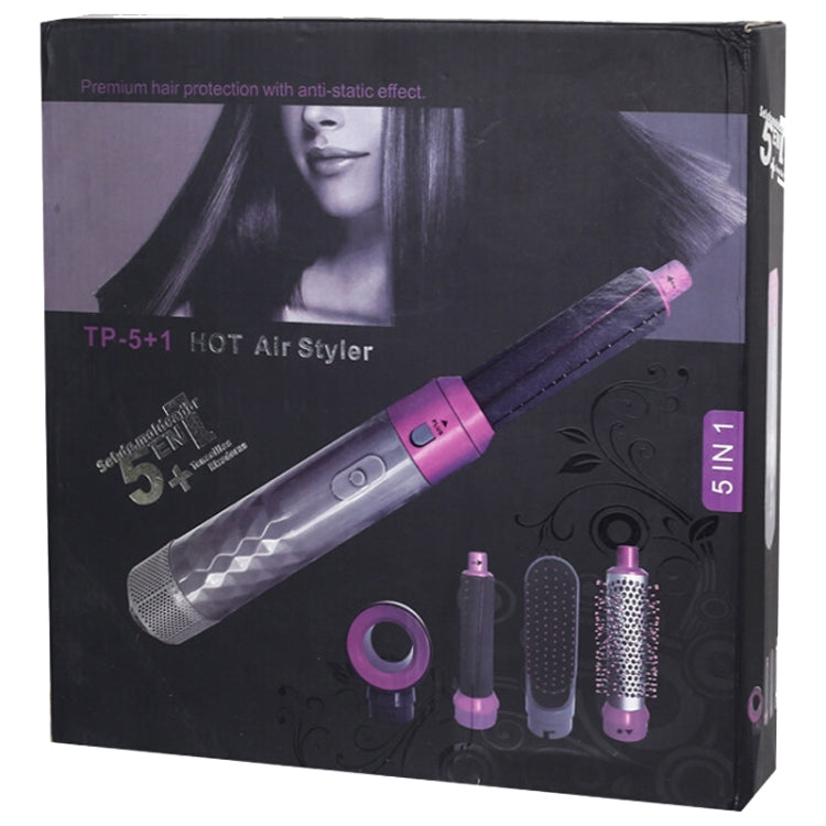 5 In 1 Hot Air Comb Automatic Curling Iron Curling & Straightening Hair Styling Comb Hair Dryer - Anti-scald rubber...