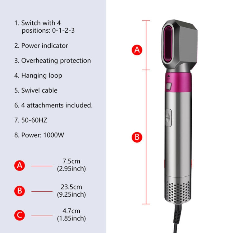 5 In 1 Hot Air Comb Automatic Curling Iron Square Model Hair Styling Comb Curling And Straightening - Thermal conductor...