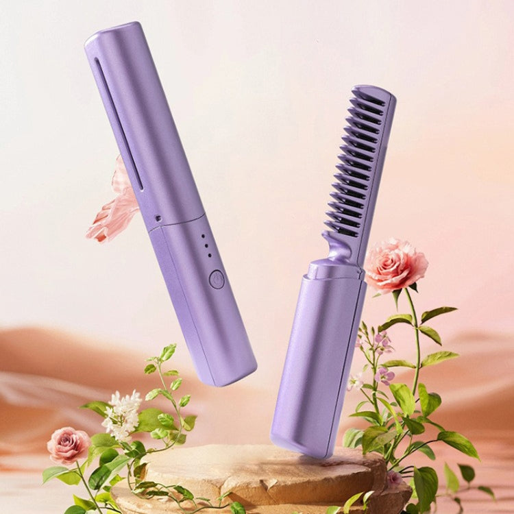 2 In 1 Portable USB Rechargeable Hair Curler Dual Usage Hair Straightening Comb - Rated frequency: 50Hz