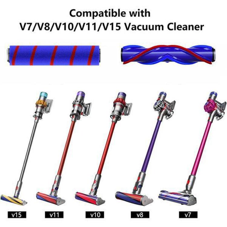 Replacement Brush Roll for Dyson V7 V8 V10 V11 V15 – V-Shaped & Soft Velvet Roller