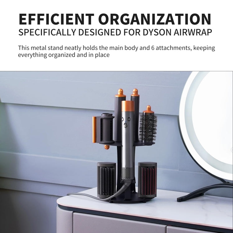 For Dyson Airwrap Curling Iron Desktop Storage Rack Wall-mounted Carbon Steel Bracket - compatible with Dyson