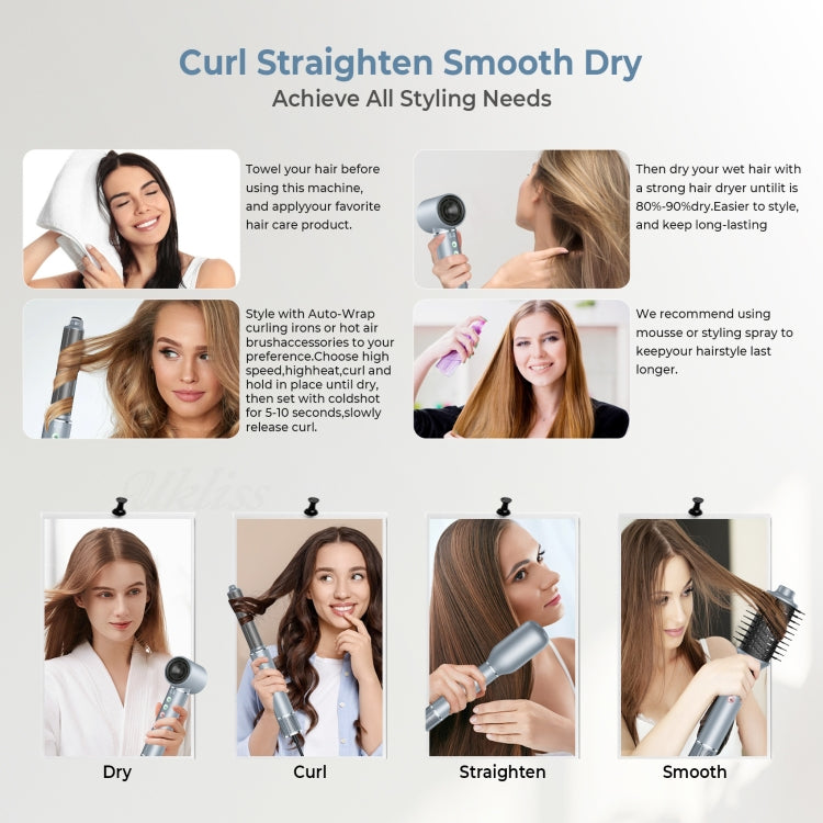 5 in 1 Hot Air Comb Automatic Curling Negative Ion Hair Dryer - Motor type: brushless motor
