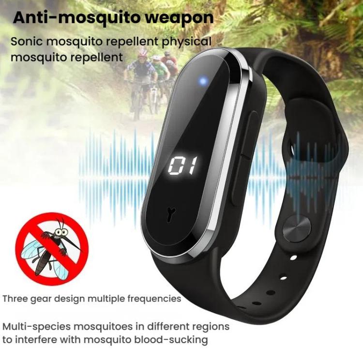 3-in-1 Anti-Static Bracelet Watch – Ultrasonic Mosquito Repellent, Digital Clock, 130Hr Battery