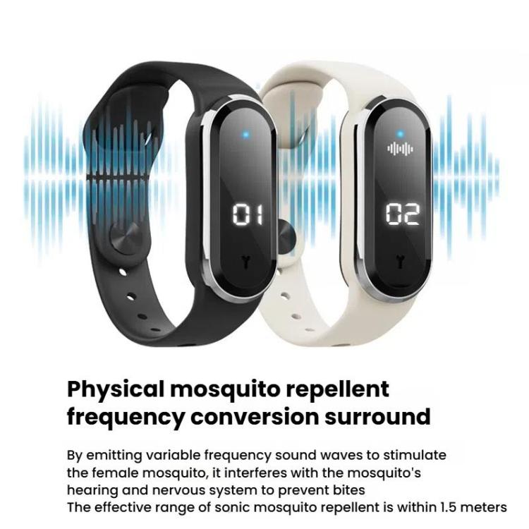 3-in-1 Anti-Static Bracelet Watch – Ultrasonic Mosquito Repellent, Digital Clock, 130Hr Battery