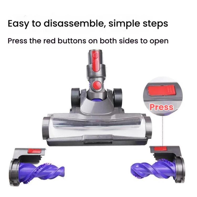 Anti-Tangle Double Roller Brush Head with LED for Dyson V7 V8 V10 V11 V15 | Direct Drive Floor Cleaner