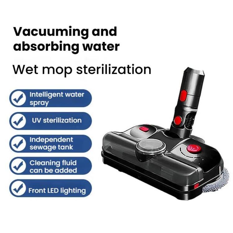4-in-1 UV-C Sterilizer Electric Mop Head for Dyson V7 V8 V10 V11 | 300ml Tank + LED + Rotating Pads