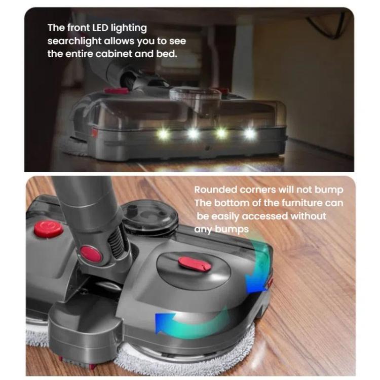 4-in-1 UV-C Sterilizer Electric Mop Head for Dyson V7 V8 V10 V11 | 300ml Tank + LED + Rotating Pads