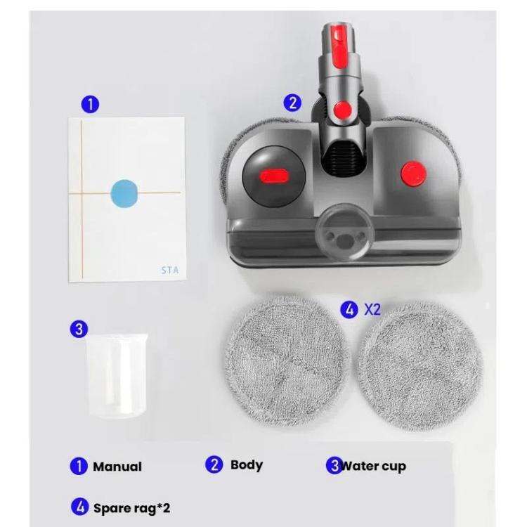4-in-1 UV-C Sterilizer Electric Mop Head for Dyson V7 V8 V10 V11 | 300ml Tank + LED + Rotating Pads