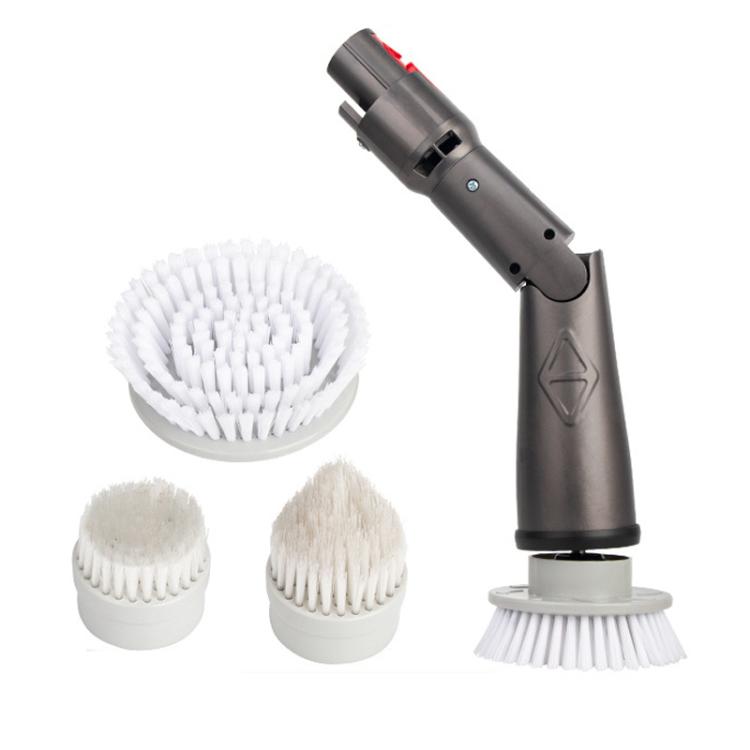 3-Head Bathroom & Tile Cleaning Brush Set for Dyson V7 V8 V10 V11 | 90° Rotating Elbow Attachment