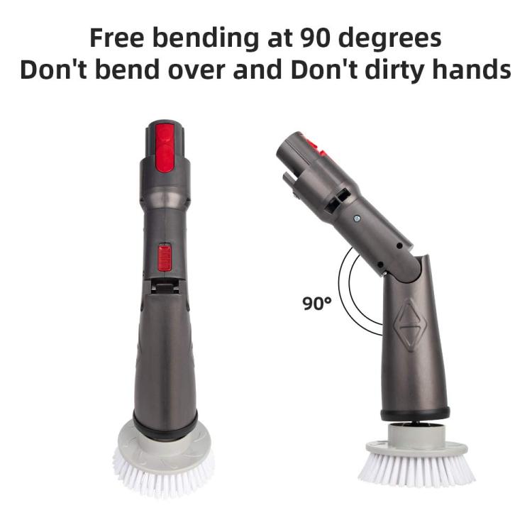3-Head Bathroom & Tile Cleaning Brush Set for Dyson V7 V8 V10 V11 | 90° Rotating Elbow Attachment