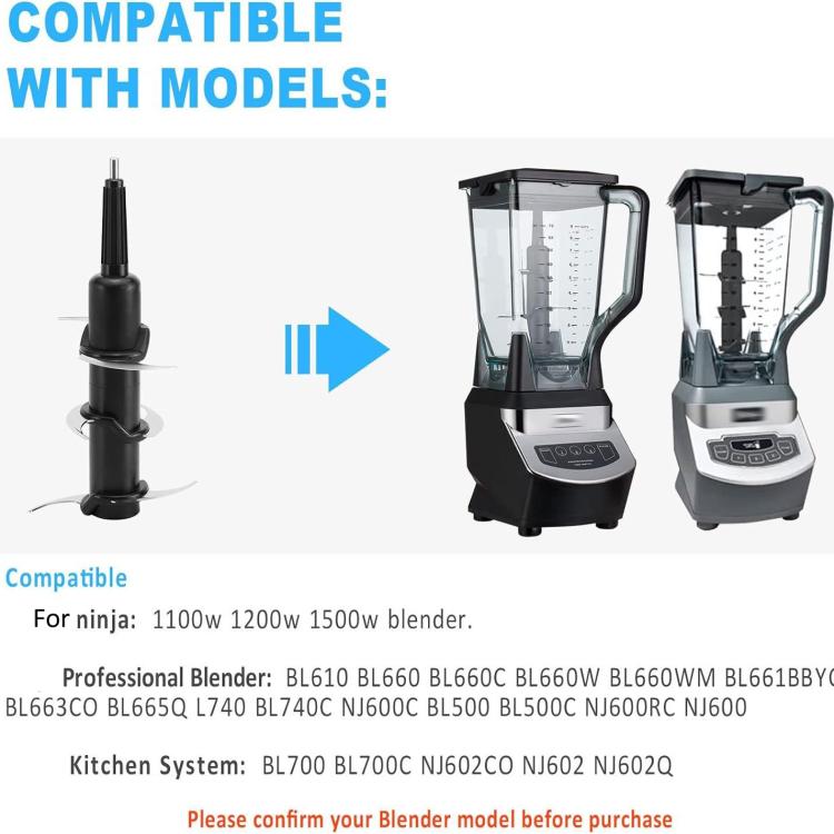 Replacement 6-Blade, For Ninja Blender 72 Oz Pitcher BL500 BL660 BL700 BL740 NJ600C
