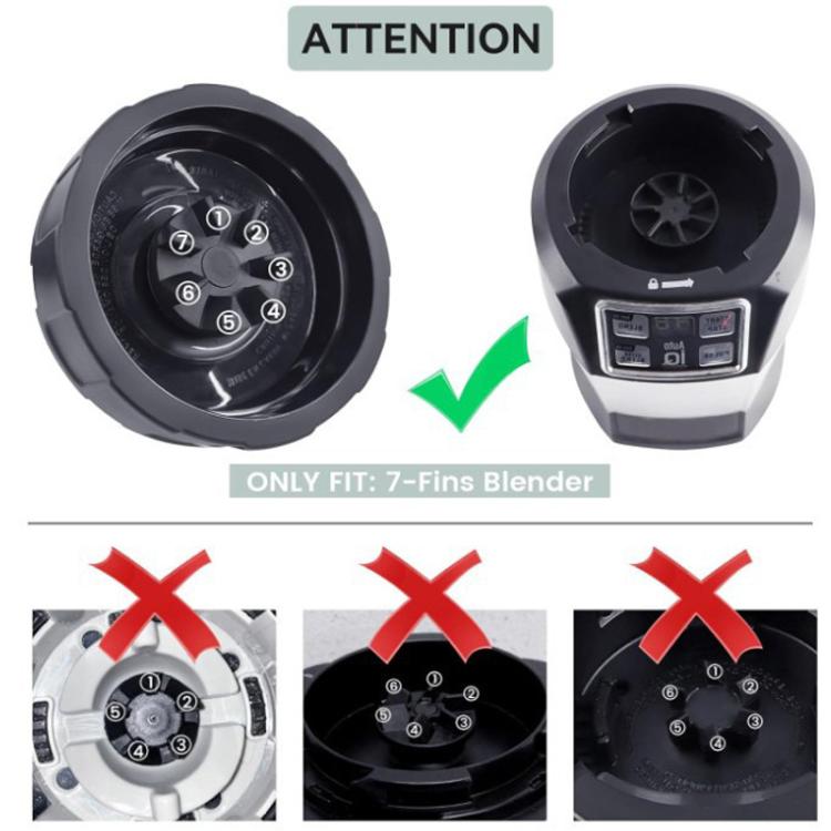 7-leaf Blade Holder + 2 Sealing Rings + Hook, For Ninja BL480/BL482/BL642/BL682/NN102 Blender Accessories.