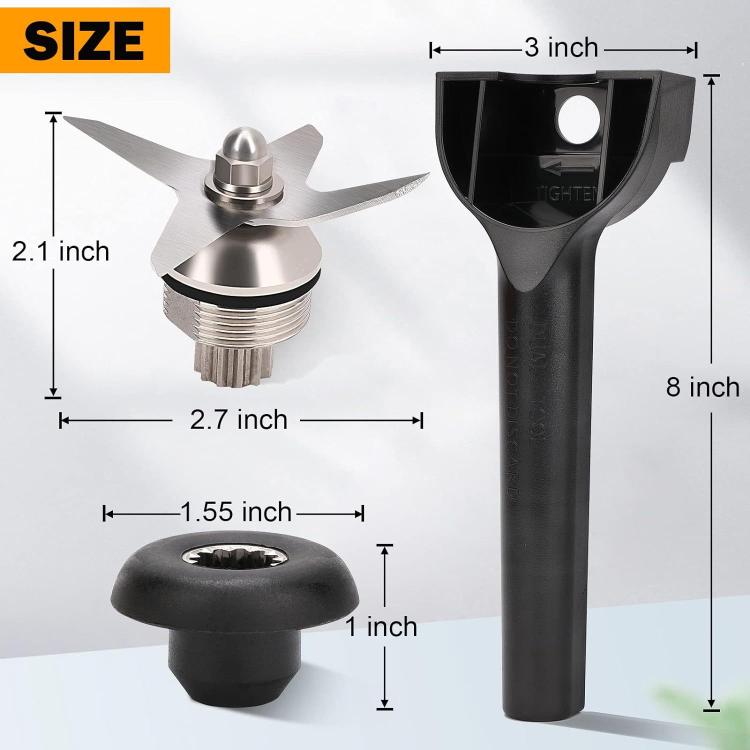 Replacement Blade & Wrench Kit for Vitamix 5200 – Toothless Blade, Mushroom Head & Wrench