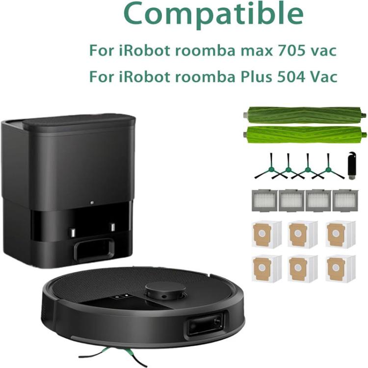 17-in-1 Replacement Parts Kit for iRobot Roomba Max 705 & Plus 504 – Brushes, Filters & Dust Bags