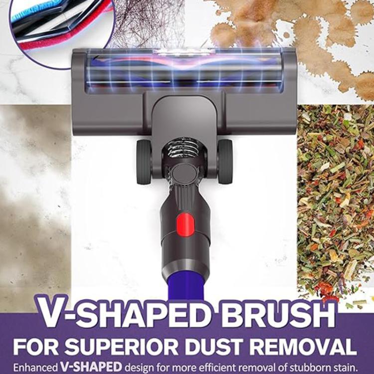 Electric Floor Brush For Dyson V7/V8/V10/V11/V15 – LED Light & Soft Plush V-Roller product image
