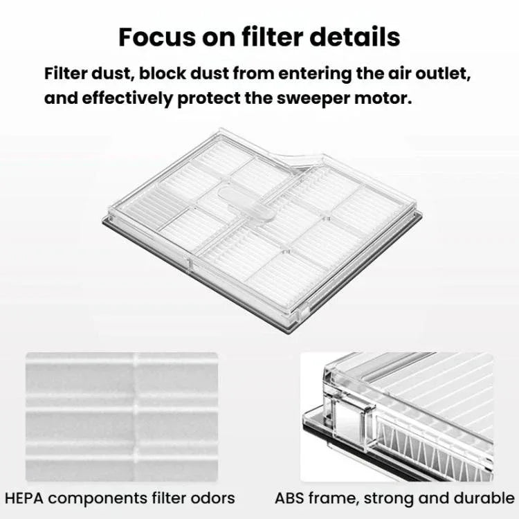 HEPA Filter for Roborock Saros 10 & G30 Robot Vacuums – ABS Frame, Odor Neutralizing product image