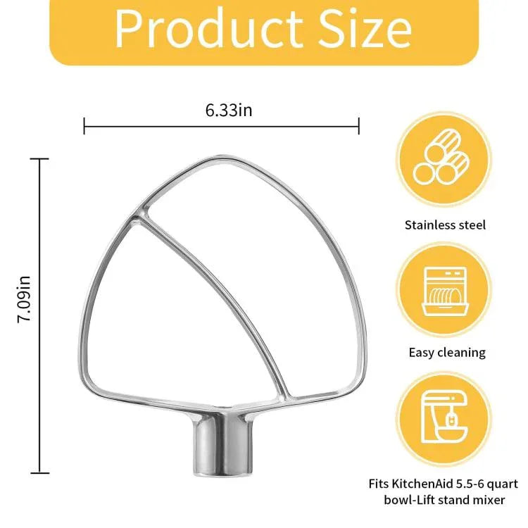 tainless Steel Flat Beater For KitchenAid S – 5.5 & 6 QT Bowl-Lift Stand Mixer Attachment product image