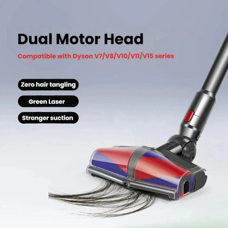 For Dyson V7/V8/V10/V11/V15 Dual-Motor Soft Roller Cleaner Head – Anti-Tangle & Green LED Dust Reveal product image