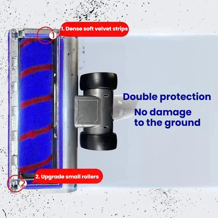 For Dyson, Soft Roller and Direct-Drive Brush Head Combo with LED