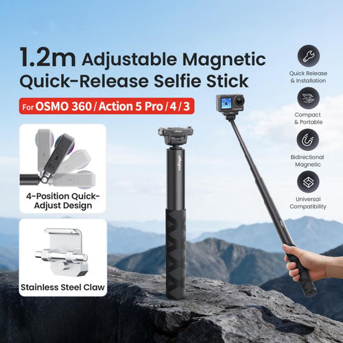 120cm Quick-Release Selfie Stick Gimbal, For DJI Osmo 360 / Action 5 Pro / Action 4 / Action 3, PD16