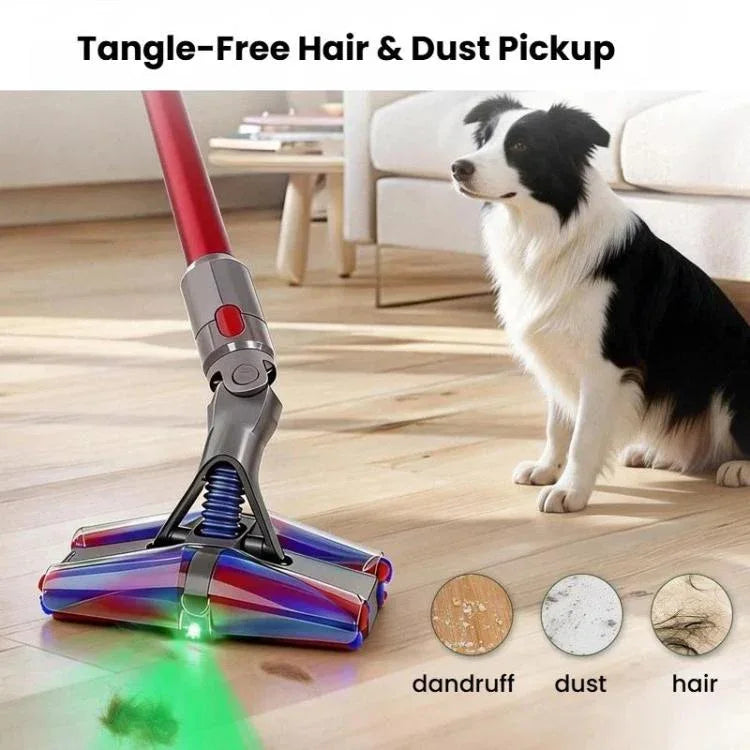 Fluffy Roller Head for Dyson V7 V8 V10 V11 V15 – 4-Conical Brush Bar with Dual Green Laser product image
