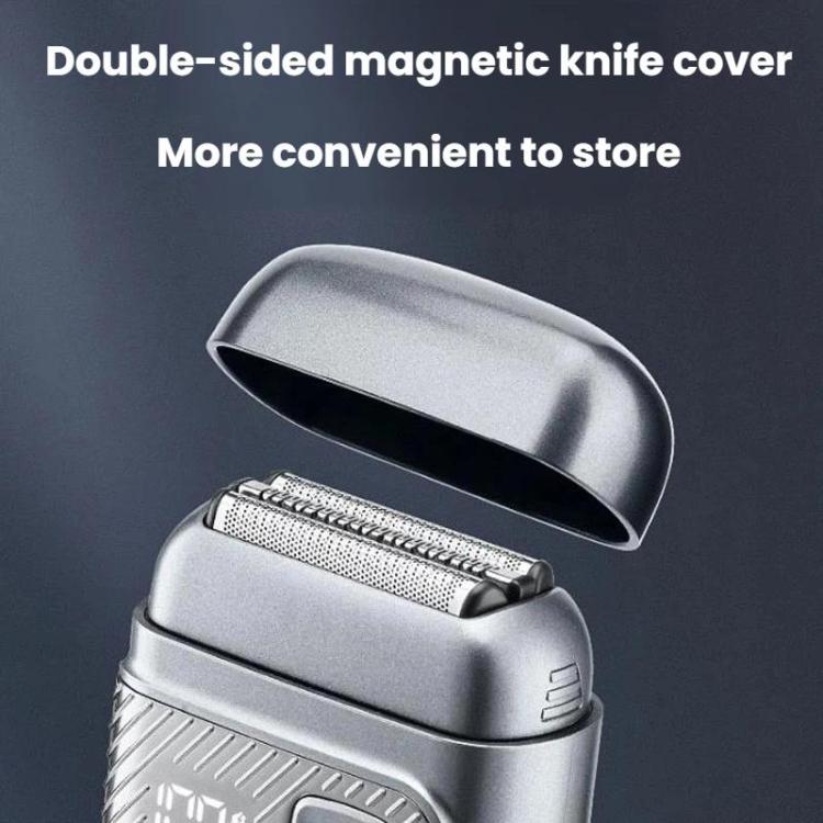 KS-8800 3 Blade Heads Reciprocating Electric Shaver With LCD Display IPX6 Waterproof Razor - Double-sided magnetic knife...