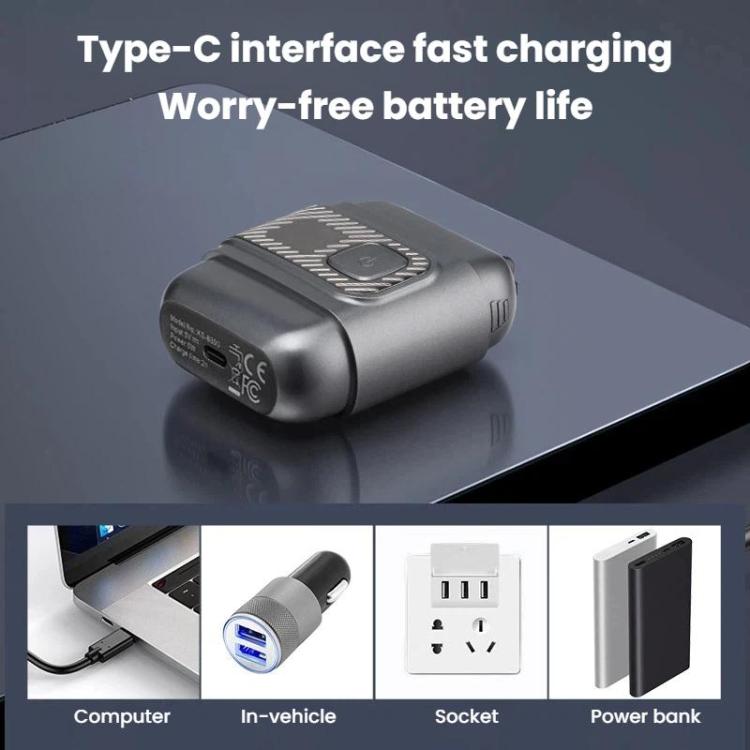 KS-8800 3 Blade Heads Reciprocating Electric Shaver With LCD Display IPX6 Waterproof Razor - Double-sided magnetic knife...