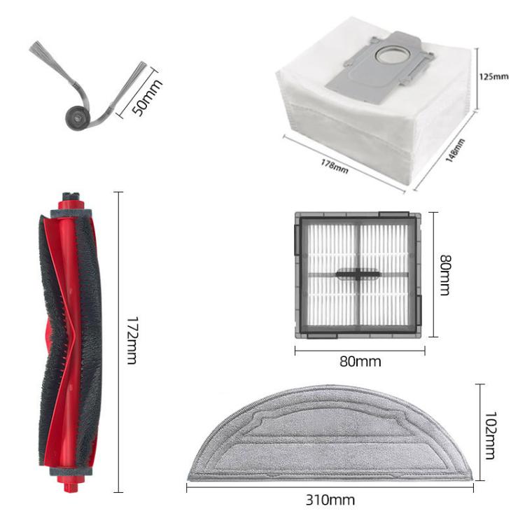 Replacement Parts Kit for Roborock Q10 S5 & Q10 S5+ – Main Brush, Side Brush, HEPA Filter, Mop Pad & Dust Bag | PartsWorld