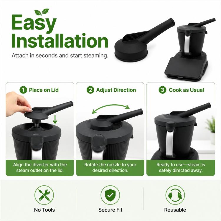 For Thermomix TM7 Silicone Steam Diverter Rotatable Steam Release Pipe, Silicone Steam Diverter | PartsWorld