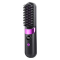 Cordless Hair Straightening Brush with Negative Ion & Digital Display – 3600mAh – Black Purple | PartsWorld