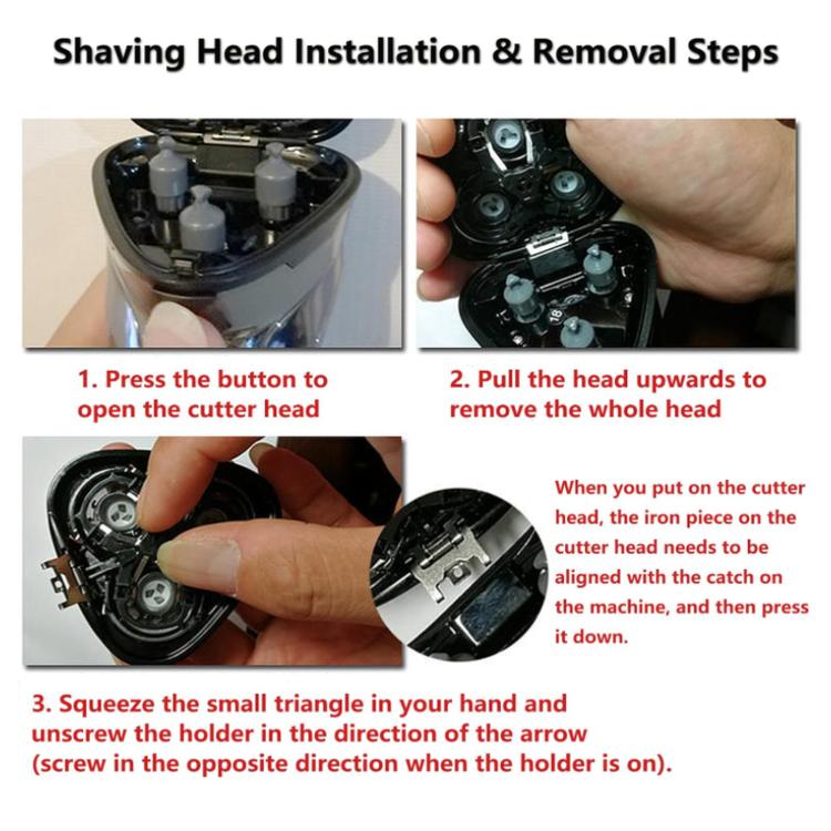 Replacement Shaver Heads for Flyco FS301 FS302 FS339 FS373 FS880 FS881 – 3pcs + Cleaning Brush