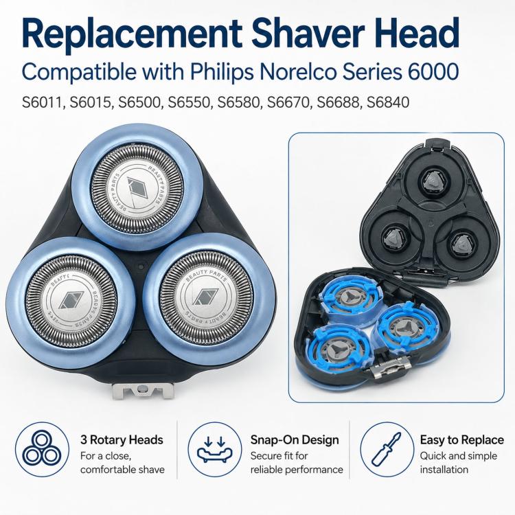 Replacement Shaver Head for Philips Norelco Series 6000 – S6011 / S6015 / S6500 / S6550 / S6580