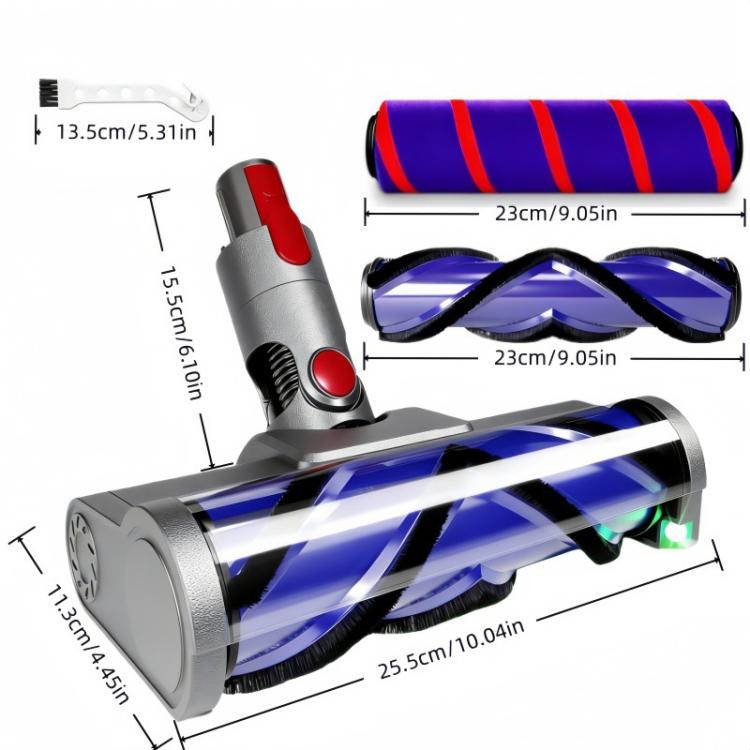 Cleaner Head For Dyson V7 V8 V10 V11 V15 Anti-Tangle V-Shaped Brush & Soft Roller Kit, 4 In 1 Set, 3 In 1 Set | PartsWorld