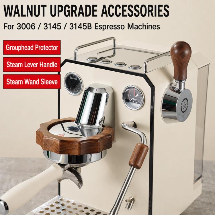 Compatible Walnut Wood Modification Accessories for Gemilai 3006/3145/3145B Espresso Machine