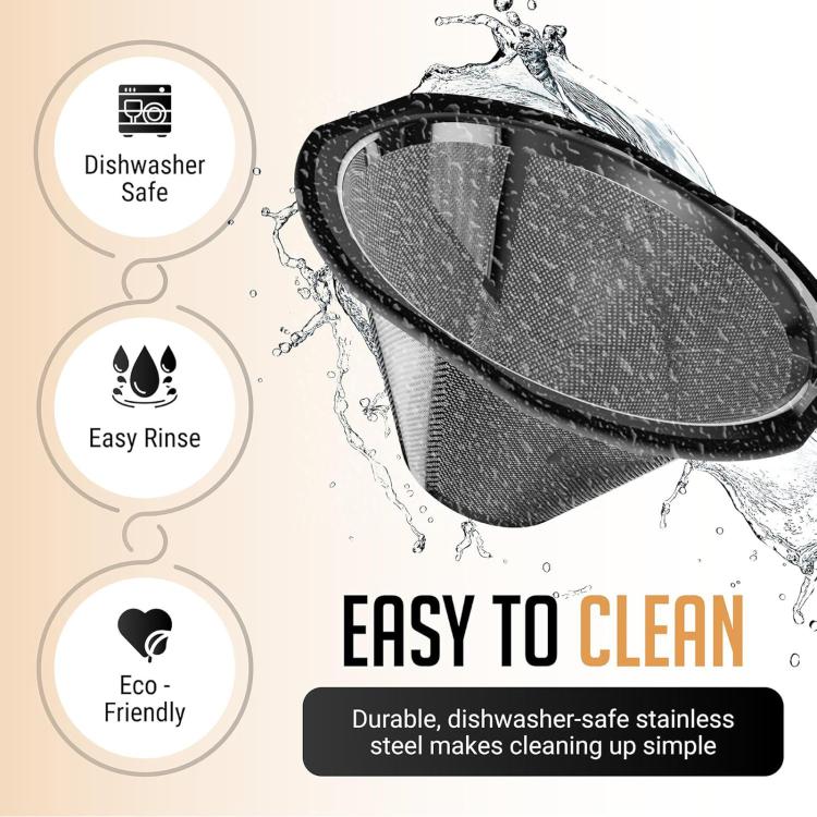 Compatible Reusable Coffee Filter with Kalita Wave 185 Coffee Drippers and OXO Brew 8-Cup Single Serve