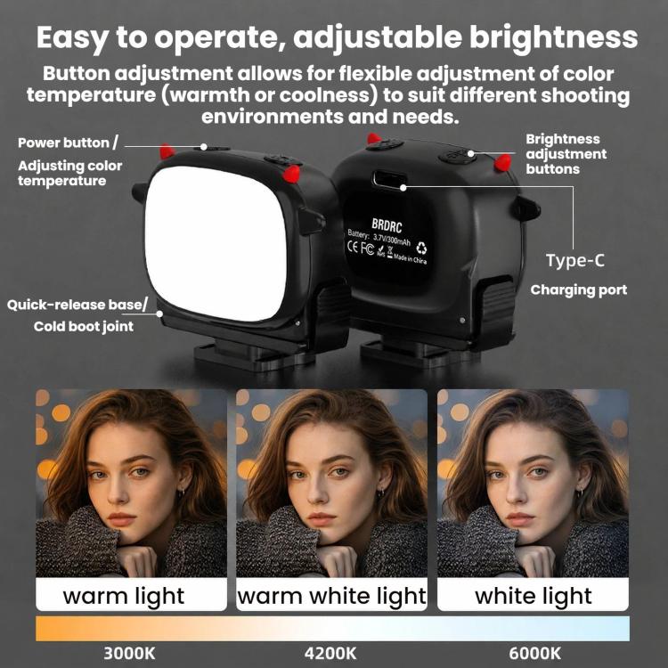 Handheld Selfie Monster Fill Light Accessory, For DJI Osmo Action 3 / 4 / 5 Pro, For DJI Osmo Action 6 / Nano | PartsWorld